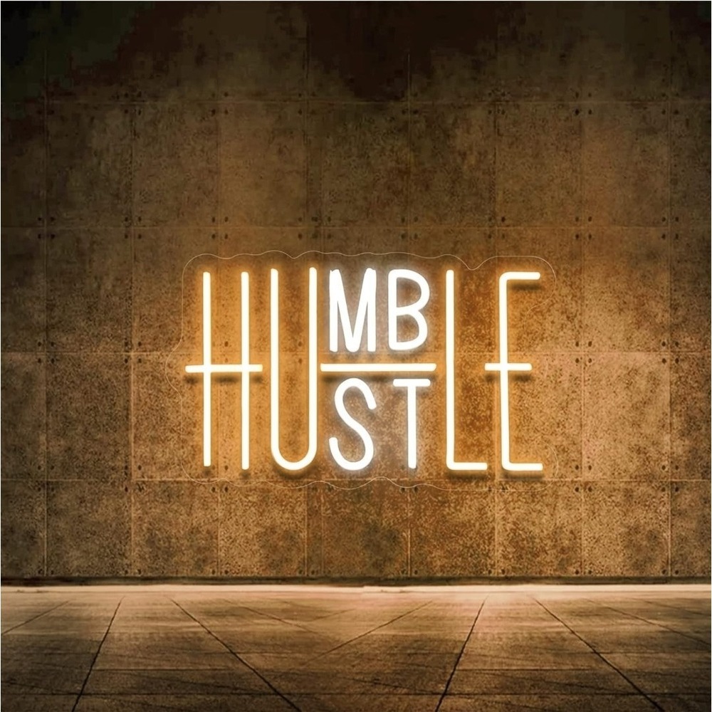 Humble Hustle LED Neon Sign Wall Decor